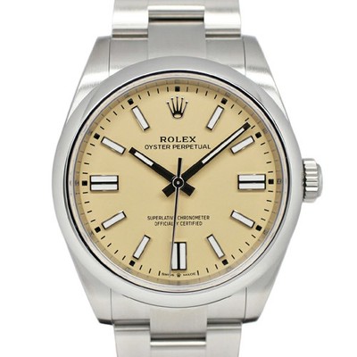 ROLEX Oyster Perpetual 41 134300 Beige Automatik Herrenuhr gebraucht #61512