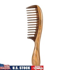 Natural Sandalwood Comb Anti-Static Wide Tooth Ergonomic Hair Care Tool New