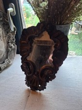 Ancien petit miroir en bois sculpté  xix èm ? modèle rocaille