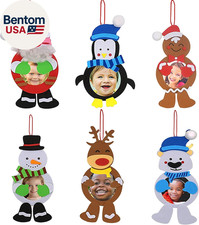Foam Kids Christmas Picture Frame Ornament Craft 12 Pack Bulk Christmas Crafts