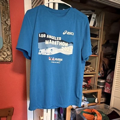 ASICS Los Angeles Marathon 2023 Men's Blue Graphic Print Short Sleeve T-Shirt