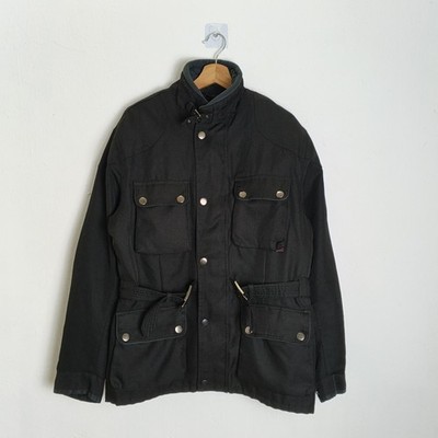 Vintage Belstaff Trialmaster Pure Motorcycle Jacket Double Belt Size L