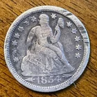 1854 O ARROWS SEATED LIBERTY DIME VF DETAILS DAMAGED AFFORDABLE SET FILLER