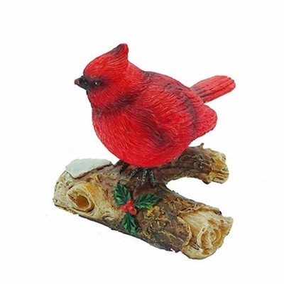 Little Cardinal Figurine - Red Cardinal Bird Perched on a Branch Decorative F...