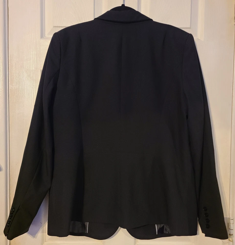 Blazer Traje Chaqueta Liz Claiborne Para Mujer Talla 14 Negro Negocios Carrera Foto 3 de 4