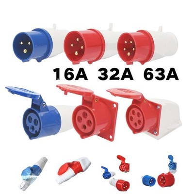 CEE Steckdose Kupplung Stecker Einbausteckdose Wandstecker Phasenwender 32A 16A
