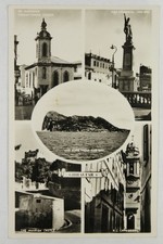 Gibraltar Multi-View RPPC Real Photo The Rock Moorish Castle RC Cathedral Church