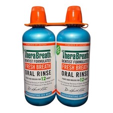 TheraBreath Fresh Breath Oral Rinse, Invigorating Icy Mint, 33.8 Fl Oz, 2 Pack