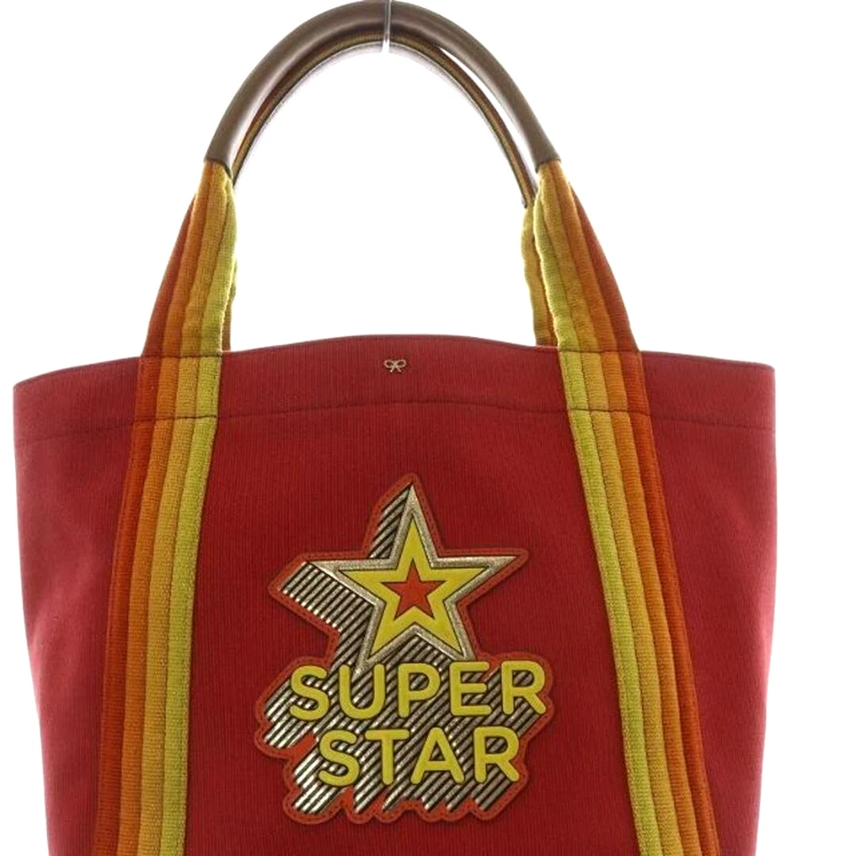 Bolso de Mano Anya Hindmarch Lona Rojo "SUPER STAR" H29 x W26cm Foto 4 de 4