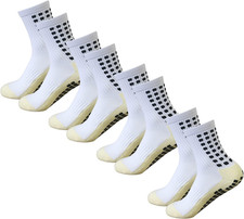 4 Pairs Mens Grip Soccer Socks Non Slip Grippy Women Socks for Football Basketba