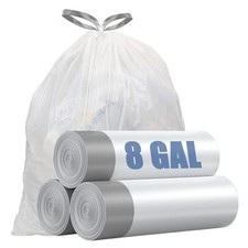 UhomeyUhao 8 Gallon Trash Bags - Medium Size, 42 1 Count Pack of 42 , White