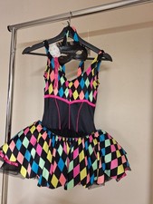 ADULT HARLEQUIN CURTAIN CALL COSTUME, GOOD CONDITION, 1 MEDIUM ADULT