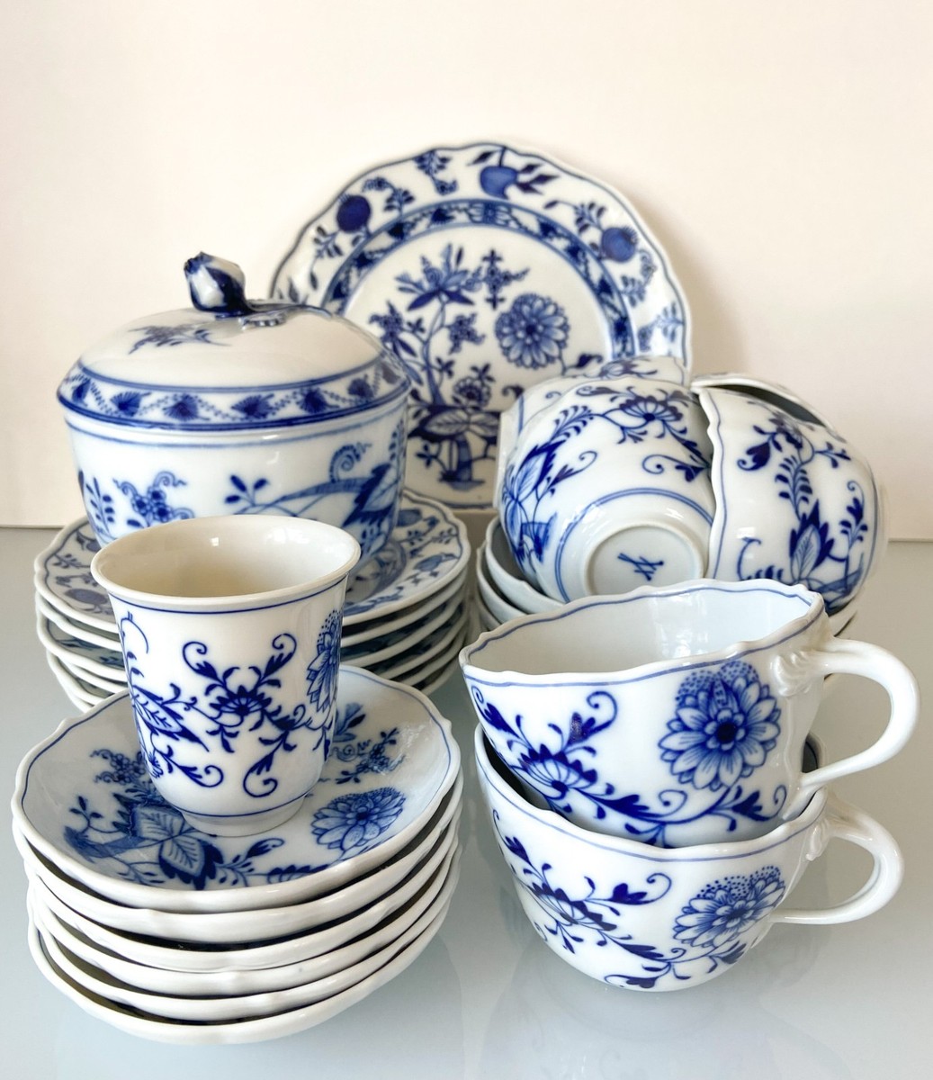 Meissen Blue Onion Pattern Zwiebelmuster Porcelain Tea Service