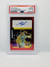 2022 Panini Flux Auto Influx Red Austin Reaves PSA 10 Jersey #15/49 Prizm SP