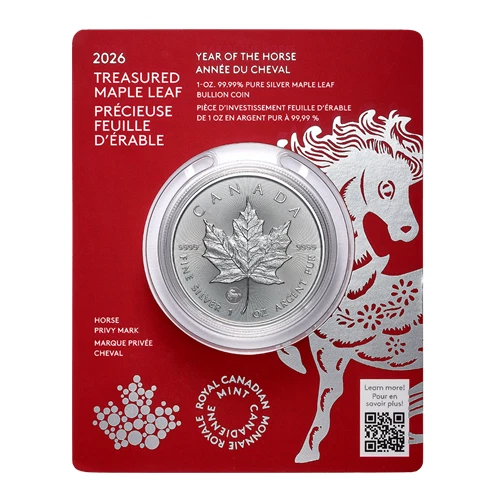 Kanada 5 $ 2026 Treasured Maple Leaf Privy Mark Horse 1 Oz Silber BU im Blister - Bild 3 von 4