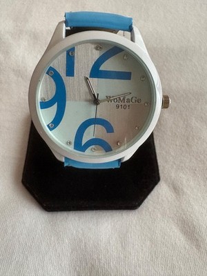 WoMaGe 9101 Women's Trendy Number Hours White Tone Quartz Watch NEW Battery #128