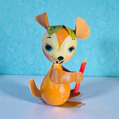 1960s vintage De Sela mouse hand-painted papier-mâché ornament