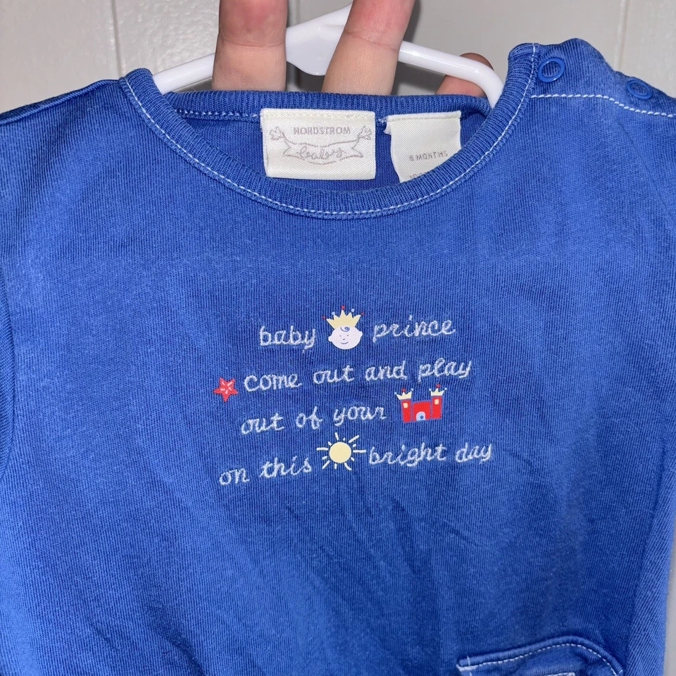 Mameluco vintage Nordstrom Baby Prince 6 meses una pieza algodón bordado  Foto 3 de 4