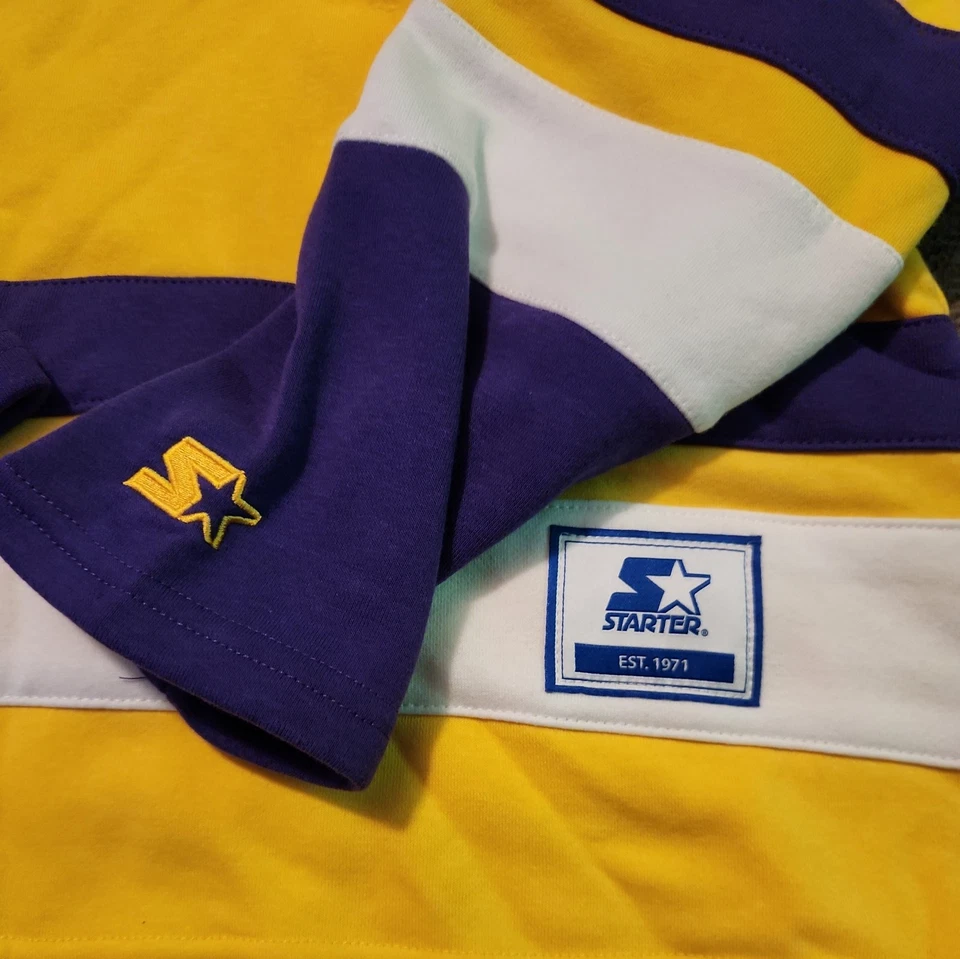 Starter Orig 47 Los Angeles Lakers Sudadera con Capucha/Suéter Para Hombre Mediano Amarillo/Púrpura NUEVO Foto 2 de 4
