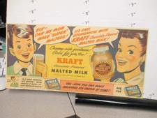 newspaper ad 1948 KRAFT MALTED MILK chocolate powder drink mix FRIZZ Ice cream
