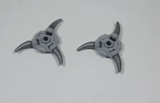LEGO Lot of 2 Light Gray Weapon Rings w/ Flat Silver Barbs Minifig A6