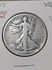 1919 Better Date Liberty Walking Half Dollar, VG, Undamaged