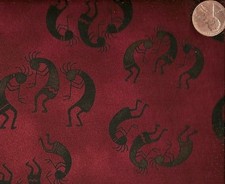 Rising Sun red black Kokopelli southwestern Aztec Moda fabric