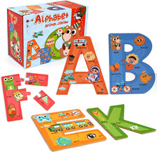 Wooden Alphabet Letter Puzzles for Kids 3-5 Montessori ABC Learning Toy