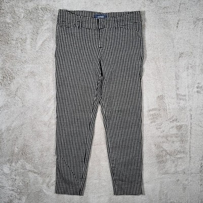 Old Navy Pixie Pants Womens 6 Black Chevron Stretch Casual Chino Pants