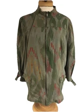 Chico’s 3 Womens Sage Green YKK zip front Lightweight jacket top ChicosXL