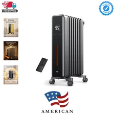 Energy Efficient 1500W Radiator Heater - Remote Controlled & Tip-Over Protection