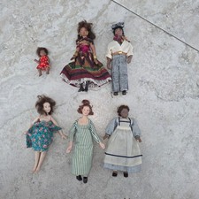 Lot Of 6 - Vintage Bisque Dolls About 6" Tall