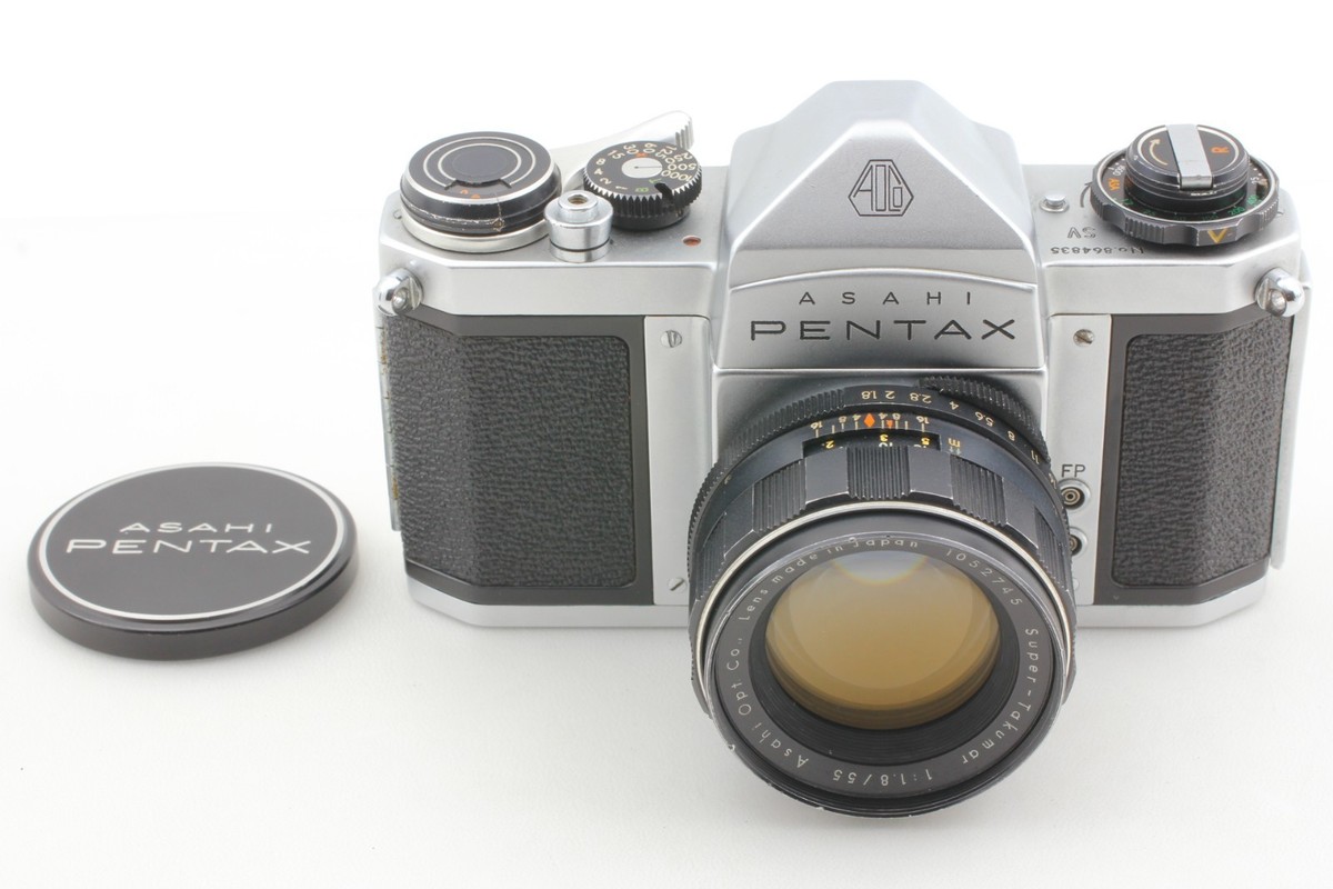 Working !!【 Exc+5 】 Asahi Pentax SV Silver & Super-Takumar 55mm