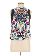 Nicole by Nicole Miller Women Ivory Sleeveless Blouse M