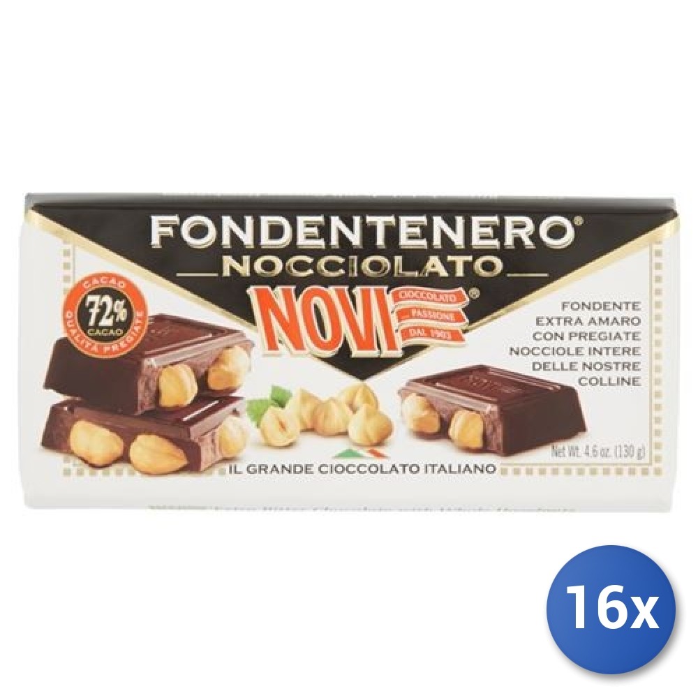 Novi Chocolate Bar 130 Hazelnut Dark 16x Multipack