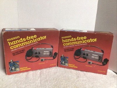 VTG Two Maxon Hands-Free Communicator 49-H5 Deluxe 5-Channel FM 2-Way Radios EUC