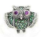 Owl Amethyst 925 Solid Sterling Silver Vintage Ring Sz 7 XA1-4 — photo 1