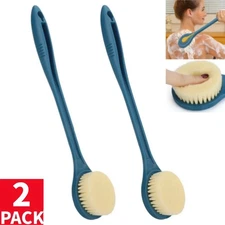 2X Long Handle Bath Body Brush Soft Shower Exfoliating Skin Scrubber Massager