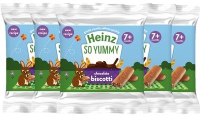 Heinz So Yummy Chocolate Biscotti Baby Food Snacks 7+ Months 6 x 60g
