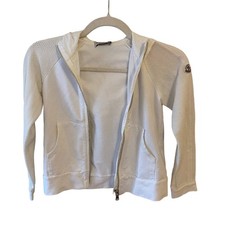 Moncler Luxury Children's White Hooded Zip-Up Jacket Size 12 Authenticated