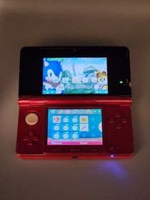 2010 Nintendo 3DS CTR-001 Glossy Red Tested Works No Stylus + Smash Bros