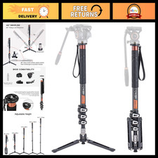 68" Carbon Fiber Monopod with Folding Feet for Camera, Lightweight Durable Tri