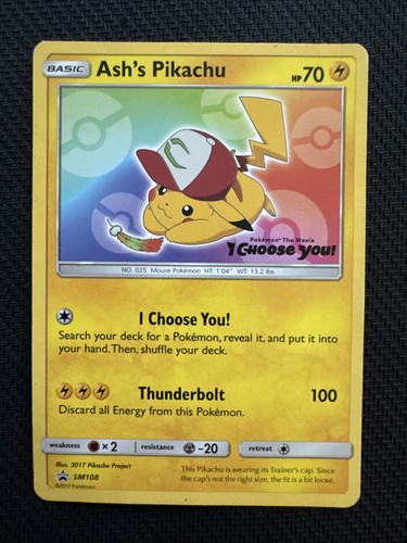 Ash's Pikachu - SM108 Promo Sun & Moon Promo Pokemon MP