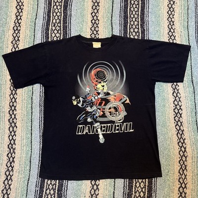 Vintage RARE Marvel Comics DareDevil BullsEye T-Shirt Mens L Novel Teez Black