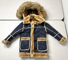 JORDAN CRAIG NAVY DENALI SHEARLING JACKET WITH FAUX FUR LINING Size 5