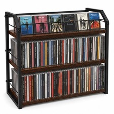 3-Tier CD Storage Rack, CD Holder Tower Holds 123 CDs with Display Top Shelf,...