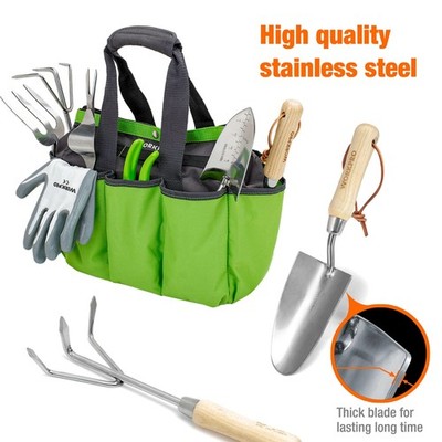 WORKPRO 8-Pieces Garden Tools Set Stainless Steel Heavy Duty Gardening Tools USA
