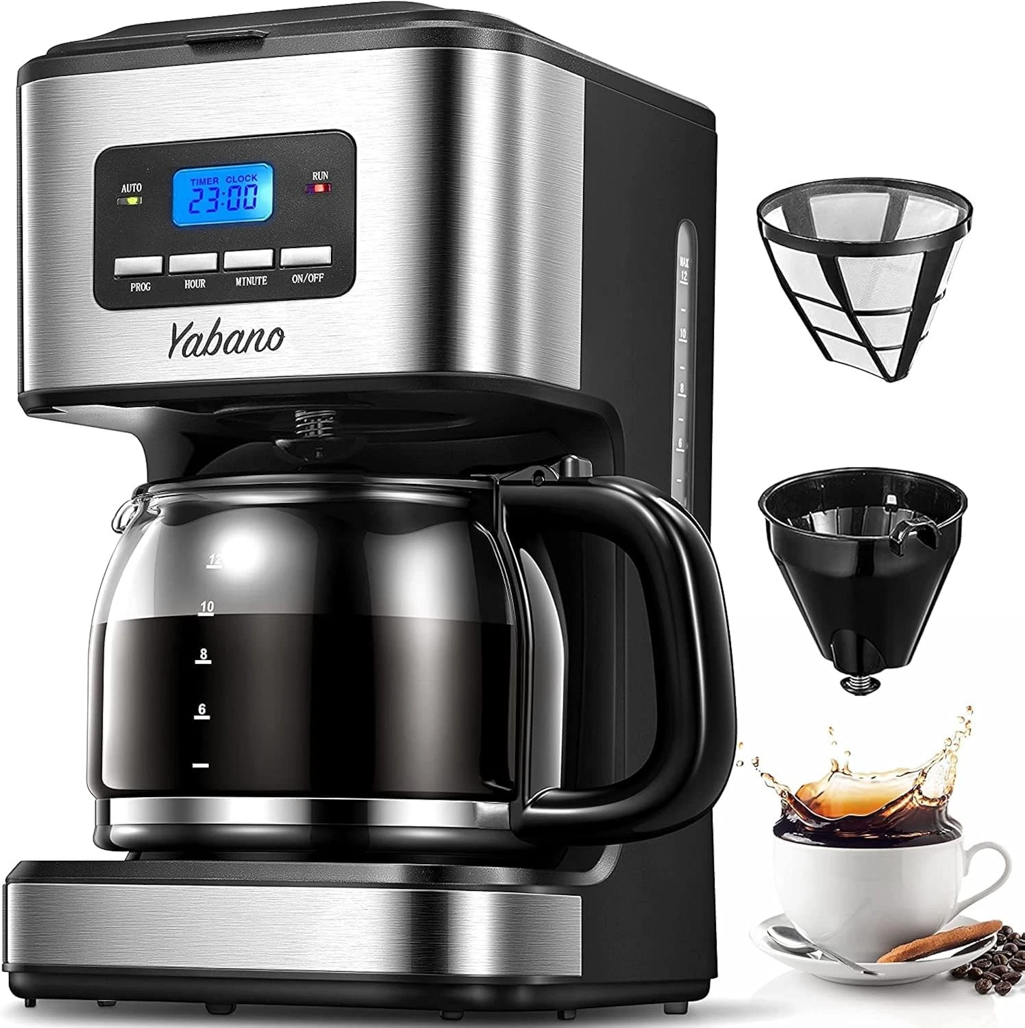Programmable Filter Coffee Machine 1.5L Drip Coffee Maker with Timer Keep Warm
