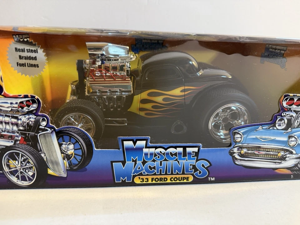 1/18 Muscle Machines 33 Ford Coupe Black w/ Flames NIB - Image 2 of 4