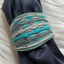 Wickelarmband Türkis Perlen